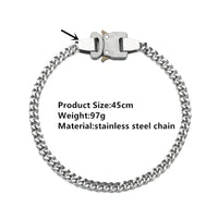 Titanium Steel Street Men Letters Metal Safety Buckle Necklace Fashion Jewelry ✨