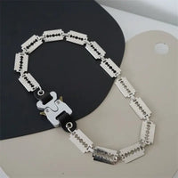 Titanium Steel Street Men Letters Metal Safety Buckle Necklace Fashion Jewelry ✨