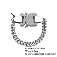 Titanium Steel Street Men Letters Metal Safety Buckle Necklace Fashion Jewelry ✨