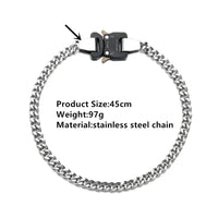 Titanium Steel Street Men Letters Metal Safety Buckle Necklace Fashion Jewelry ✨