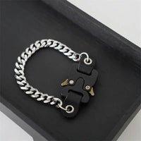 Titanium Steel Street Men Letters Metal Safety Buckle Necklace Fashion Jewelry ✨