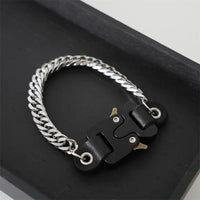 Titanium Steel Street Men Letters Metal Safety Buckle Necklace Fashion Jewelry ✨