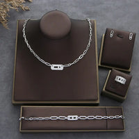 Trendy Dainty Initial  Necklace Earring Bracelet Ring Sets 💎