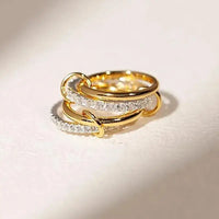 Two-Color Four-Ring Stainless Steel Ring for Women Ins Style 💍