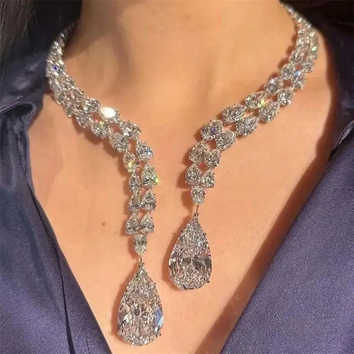 Vintage  Water Drop Collar Necklace Luxury Zircon Necklace 💎