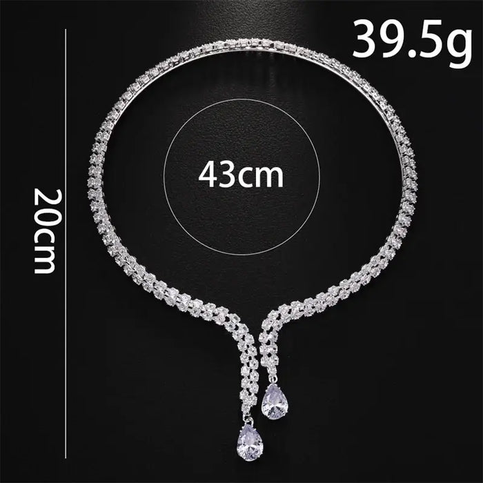 Vintage  Water Drop Collar Necklace Luxury Zircon Necklace 💎