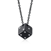 Vnox Men's Cool Cube Dice Style Necklaces Stainless Steel Male Lucky Chain✨