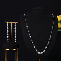 Zirconia Bling Hip Hop Jewelry Set Chain Choker Necklace Earring Set 💎