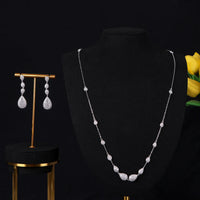 Zirconia Bling Hip Hop Jewelry Set Chain Choker Necklace Earring Set 💎
