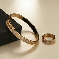 Zirconia Bracelet Ring Set Elegant Luxury Jewelry ✨