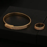 Zirconia Bracelet Ring Set Elegant Luxury Jewelry ✨
