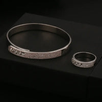 Zirconia Bracelet Ring Set Elegant Luxury Jewelry ✨