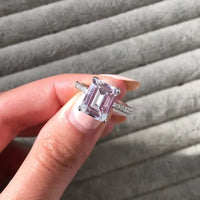 Zirconia Engagement Ring Original Real Silver Color Designer 💍