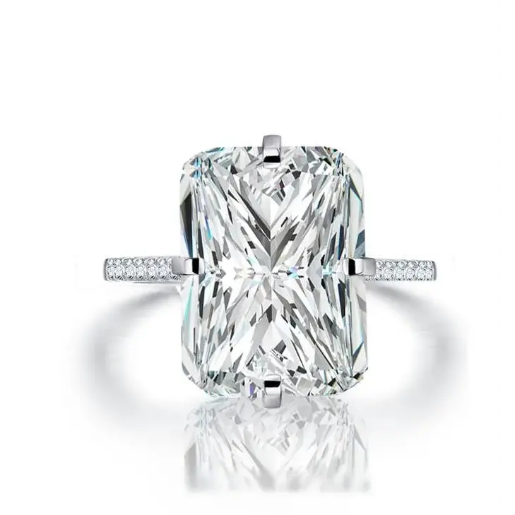 Zirconia Engagement Ring Original Real Silver Color Designer 💍