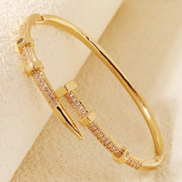 Zirconia Nail Bracelet Everyday Jewelry Classic Woman's Bangles ✨