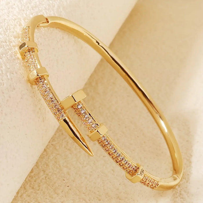 Zirconia Nail Bracelet Everyday Jewelry Classic Woman's Bangles ✨